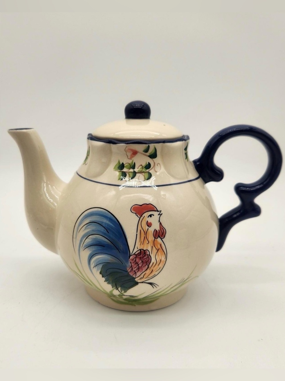 Vintage Cracker Barrel Porcelain Rooster Teapot Farmhouse Kitchen‎ Cottagecore